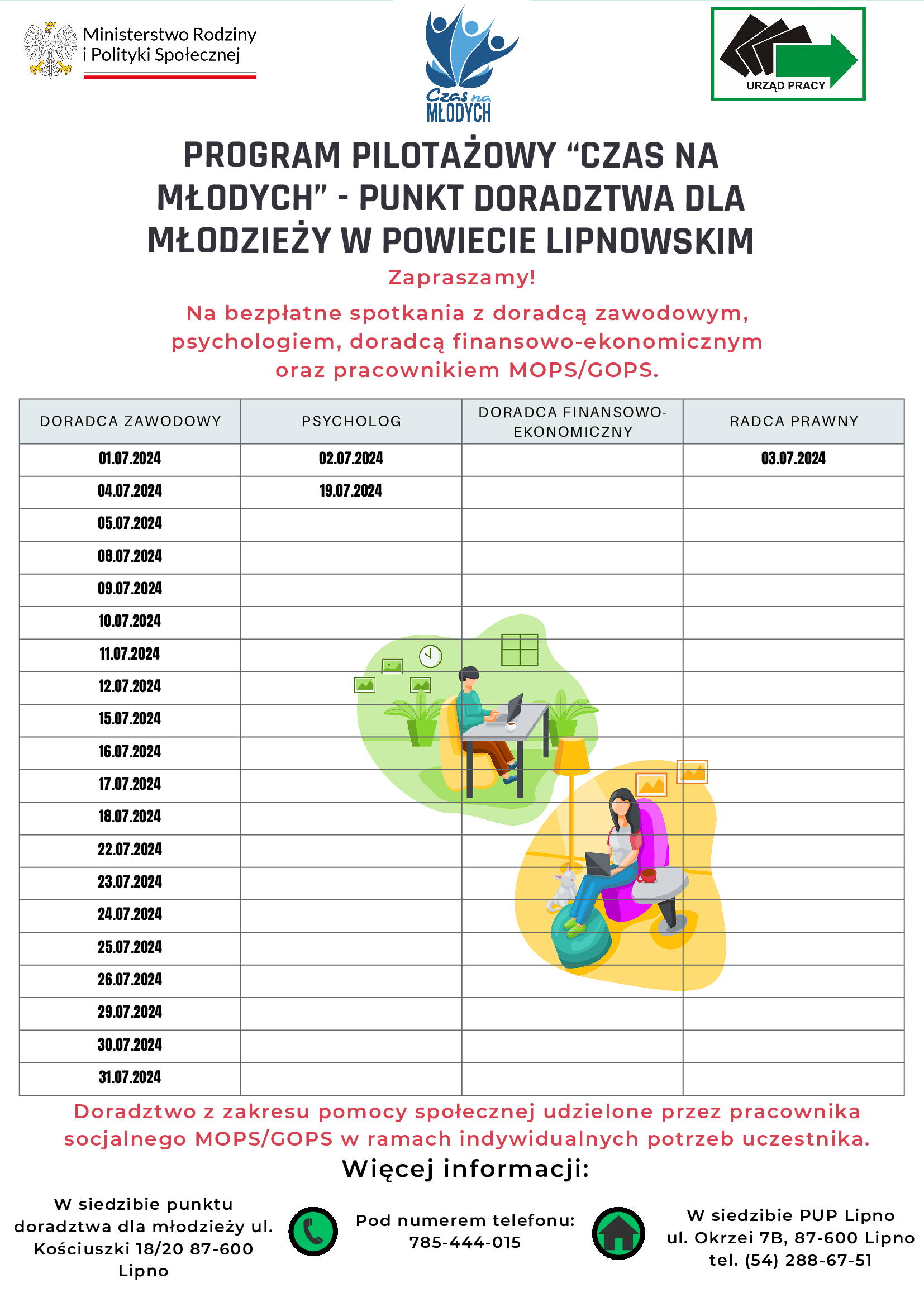 harmonogram lipiec 2024