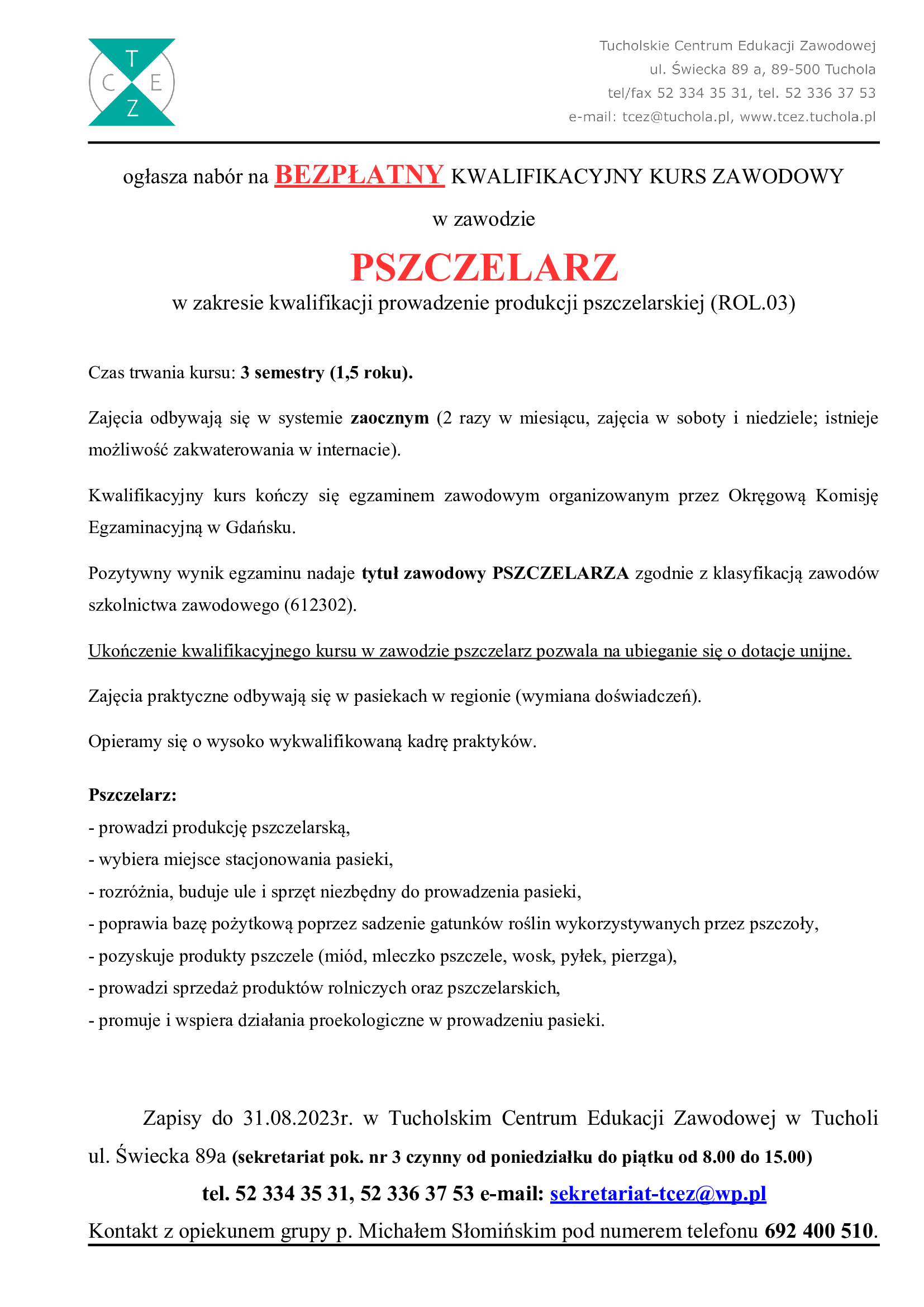 Oferta pszczelarz