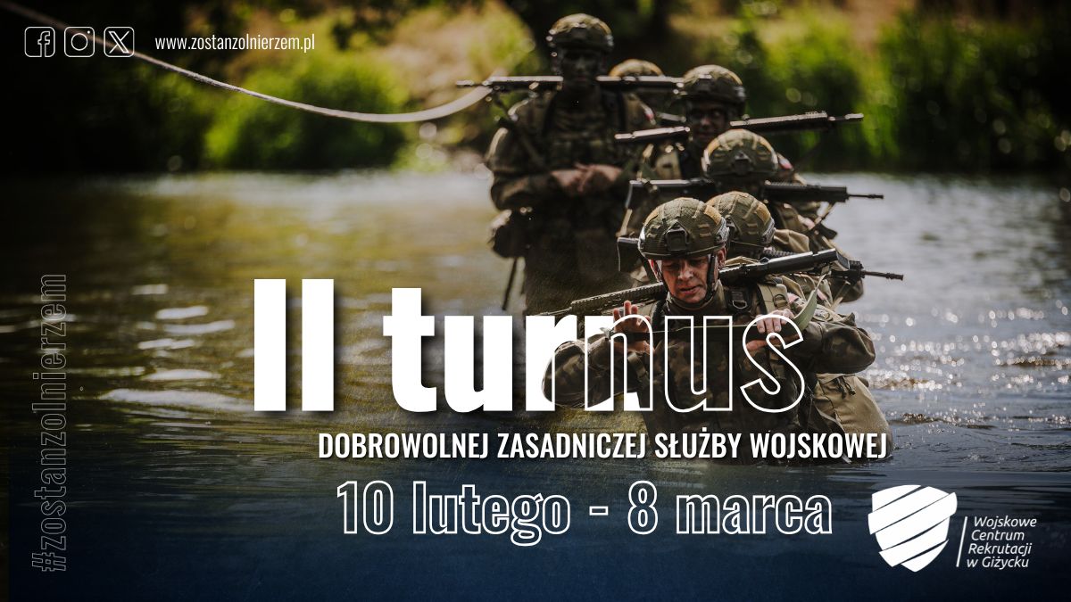 Plakat zapraszający na II Turnus Dobrowolnej Zasadniczej Służby Wojskowej